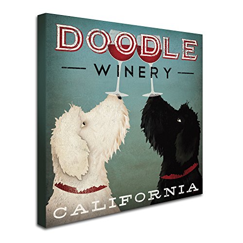 Doodle Wine Artwork By Ryan Fowler, 14 By 14-Inch Canvas Wall Art #TOP1