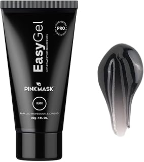 PINK MASK Easy Gel 1oz 30g-Black, Professional Builder Enhancement Gel-Quick Nail Extension for Beginner DIY, Nail Strengthener-Long Lasting-Salon Quality-Thickening Solution