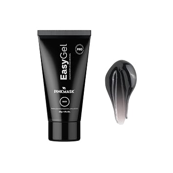 PINK MASK Easy Gel 1oz 30g-Black, Professional Builder Enhancement Gel-Quick Nail Extension for Beginner DIY, Nail Strengthener-Long Lasting-Salon Quality-Thickening Solution