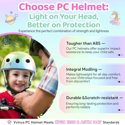 image for Vvinca Kids Toddlers Bike Helmet Adjustable for Ages 3-5-8 Years, Knee
