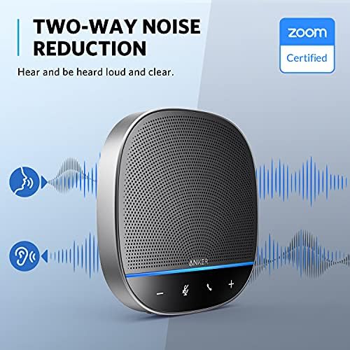 Anker PowerConf S500 głośnik konferencyjny z certyfikatem zoom, głośnik USB-C Bluetooth do rozmów, konferencji, telefonowania, mikrofonów do inteligentnego nagrywania głosu, Czarny