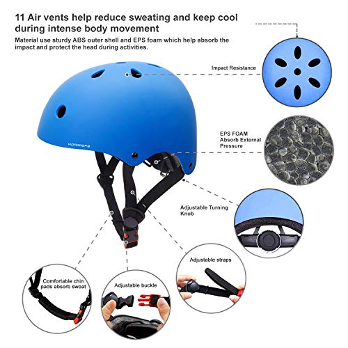 KORIMEFA Casque Vélo Enfant Set de Protection Roller pour Enfants Filles Garçons 3-13 Ans Casque Réglable Coudières Genouillère Protège-Poignets Protection Trottinette Skateboard - Image 3