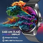 titan crest 143 amoled smart watch with bt calling ai morning briefs functional crown health tracking aluminium body 100 sports modes smartwatch for men and women rose gold mesh strap