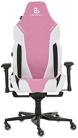 NEWSKILL Banshee Silla Gaming con Respaldo reclinable 180°, Soporte Lumbar Ajustable, tapizado Premium de Tela Transpirable y reposabrazos 4D Rosa