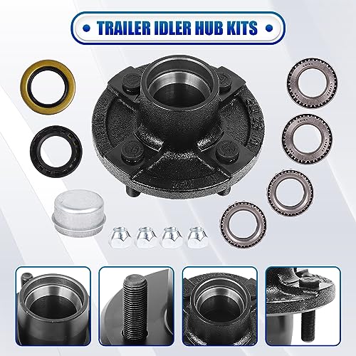 YEOPGYEON 2 Sets Trailer Idler Hub Kit 4 on 4 Bolt Pattern for 2000 lb Axles, Includes 1" and 1-1/16" Bearings with Pre-Installed Races, Reliable Performance for Boat and Utility Trailers by YEOPGYEON - Image 4