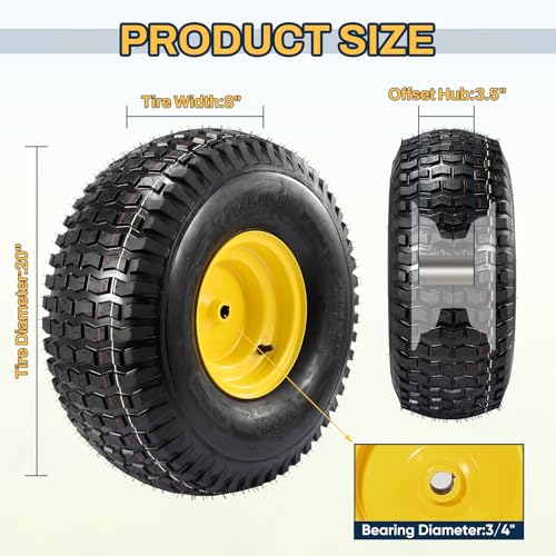 20x8.00-8 Tire and Wheel Assembly - Size Details
