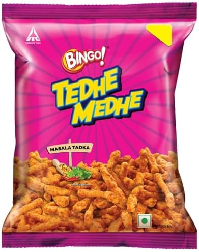 ITC Bingo! Tedhe Medhe Masala Tadka - Sticks with Indian Masala Flavour - 70g(Weight May Vary)