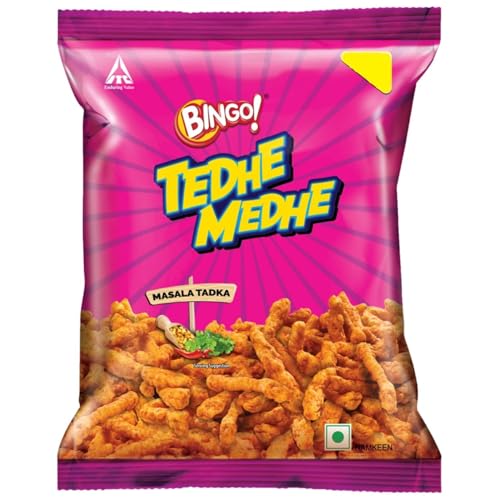 ITC Bingo! Tedhe Medhe Masala Tadka - Sticks with Indian Masala Flavour - 80g/75g(Weight May Vary)