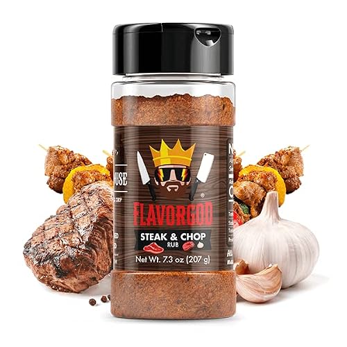 Steak & Chop Rub Seasoning Mix by Flavor God - Premium All Natural & Healthy Spice Blend for Beef, Pork & Vegetables - Kosher, Zero Carbs, Gluten-Free, Vegan & Keto Friendly - Thumbnail 2
