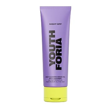 Youthforia Night Off Face Wash, Gentle Cleanser for Soft, Clear Skin, Green Tea Leaves Exfoliate for Effective Makeup Removal, Vegan & Cruelty-Free
