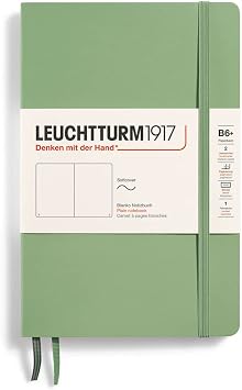 LEUCHTTURM1917 363935 Notebook Paperback (B6+) Soft Cover 123 Numbered Pages Sage Blank