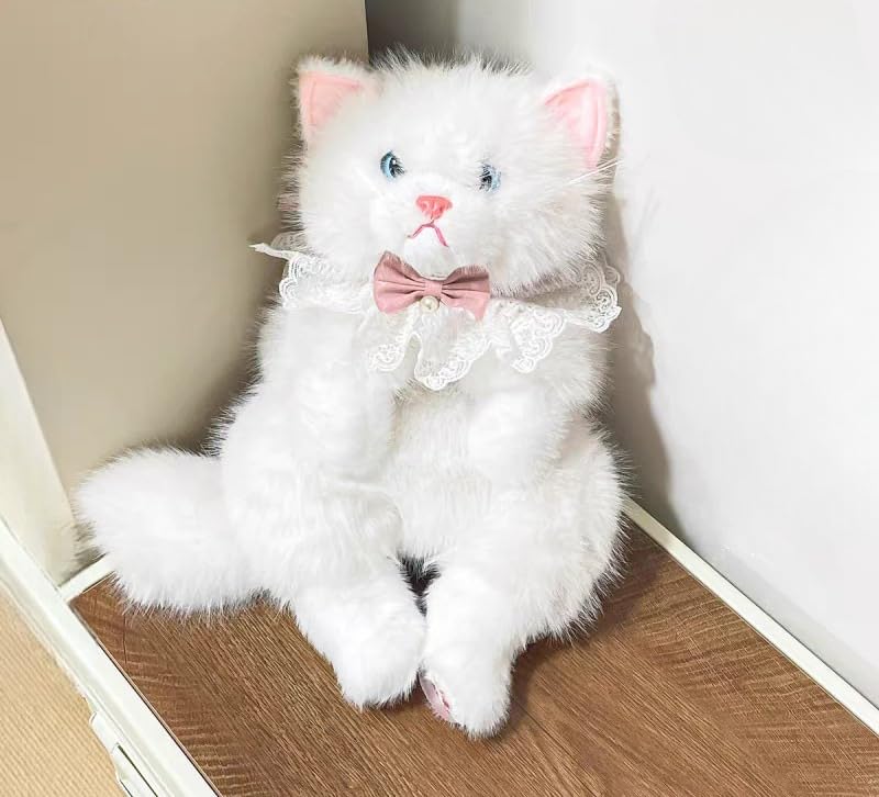 Image of This unique and adorable backpack is great for cat lovers and fashion | Experience the charm of our Realistic Stuffed Cat Shaped Backpack, designed to resemble a lifelike cat |