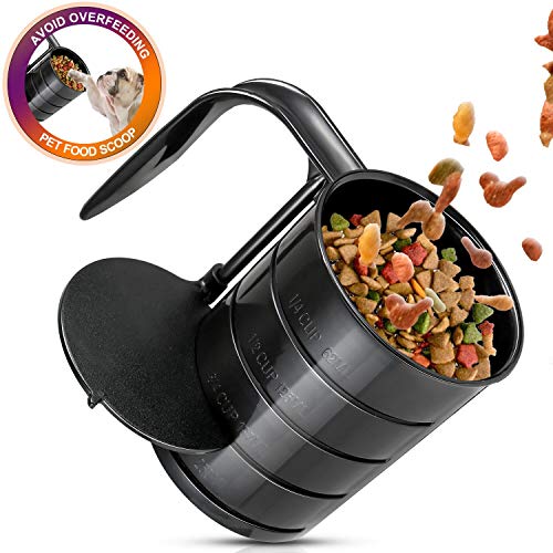 YUEJING Plastic Food Scoop, Pet Food Measuring Cups, Measuring Cups Spoon with Measuring