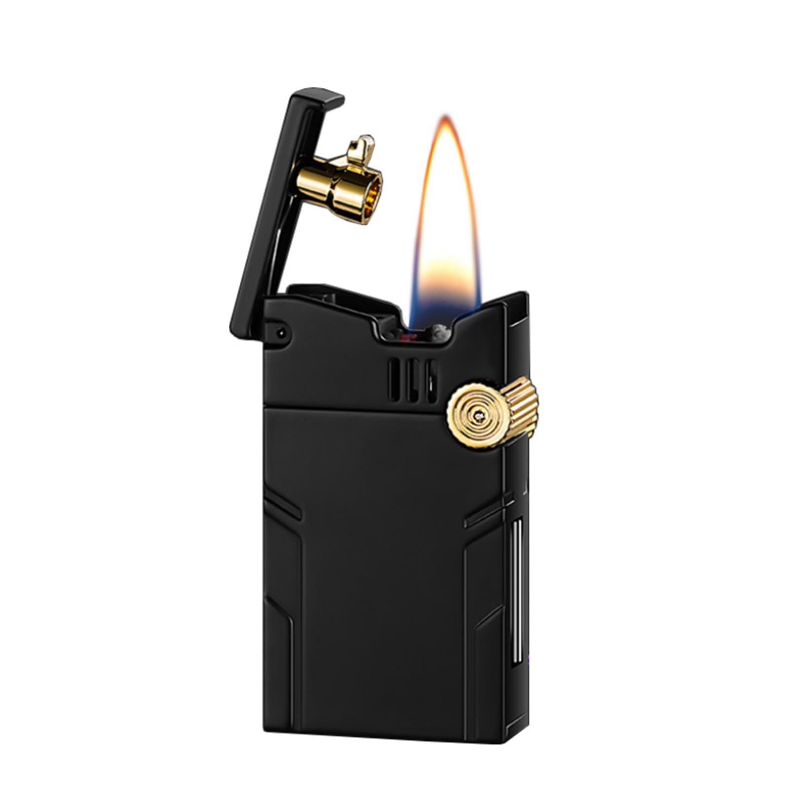 Encendedor de queroseno recargable con tanque transparente de metal