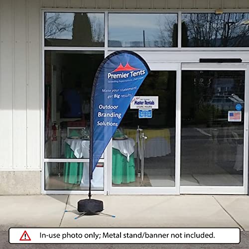 Gravipod 14" Banner Base Weight Bag - Heavy-Duty 600D Rip-Stop Polyester, Holds 50 lbs Sand, Fits 3" Poles, Weather-Resistant Grounding for Flags and Displays - 510935