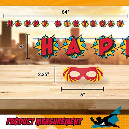 Creative Converting Superhero Party Decor Bundle | Hanging Decoration, Banner, Masks, Treat Boxes, Candles | Hero Birthday Supplies, Kids Heroes Decorations #TOP7