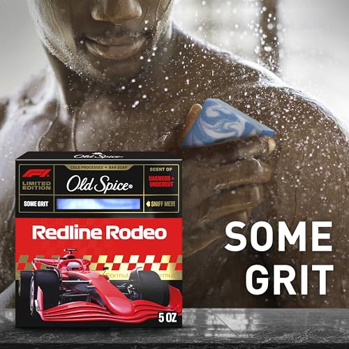 Image of Old Spice Bar Soap for Men, F1 Collection, Cold Pressed with Some Grit, Fast Track to Freshness, Made with Natural Oils & Plant Based Cleanser, Redline Rodeo with Oakmoss & Undercut Scent, 5 oz
