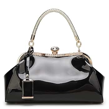 Amazon.com: ROUROU Glossy Patent Leather Handbag for Women