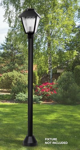 Solus 6 Foot Surface Mount Outdoor Lamp Post – Aluminum Pole with Standard Base Cover – Black, Bronze, or White Finish – Fits 3\" Fixtures – Rust Resistant – Made in USA (Black)