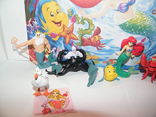 Happitoys Little Mermaid Movie Toy Figure Set Includes 10 Neat Figures And 2 Princess Stickers Featuring The Sea Witch, The Little Mermaid, The Prince And Much More! #TOP1