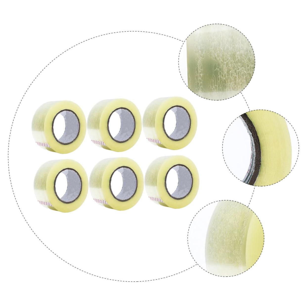 PLAFOPE 6 rouleaux Ruban Adhésif Transparent Forte Silencieux pour Scellage de Colis et Domestique et Professionnel