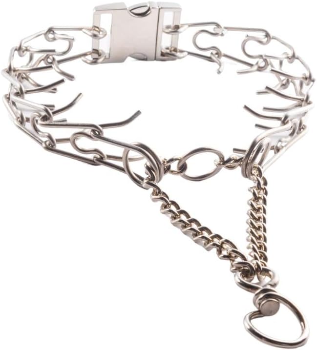 Buckle 2.25mm Stainless Dog Training Collar for Large Breeds | 16” Prong Collar for Dogs 26lbs & Up | No-Pull Collar | Dog/Puppy Training & Behavior Aid