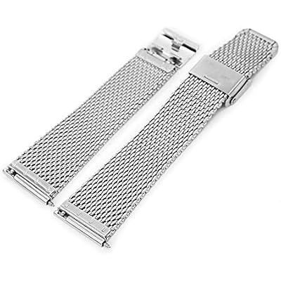 MiLTAT 19mm Quick Release Tapered Milanese Mesh Watch Band Brushed