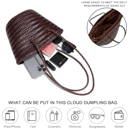 Image of Woven Tote Bag For Women, Fashion Crossbody Shoulder Bag, Casual Top-handle Handbags, and Travel Purses Phone Bag