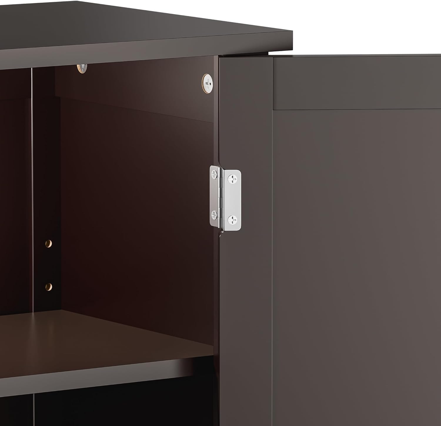 Bathroom Floor Storage Cabinet, Modern Wooden Storage Organizer Unit, 3-Tier Freestanding Console Table w/Adjustable Shelves, File Cabinet, Bathroom, Living Room Furniture Home Decor (Brown)