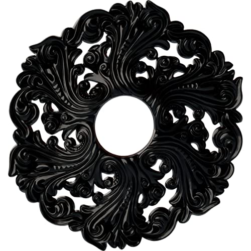 Image of Ekena Millwork CM19ORBLF Orrington Ceiling Medallion, Jet Black