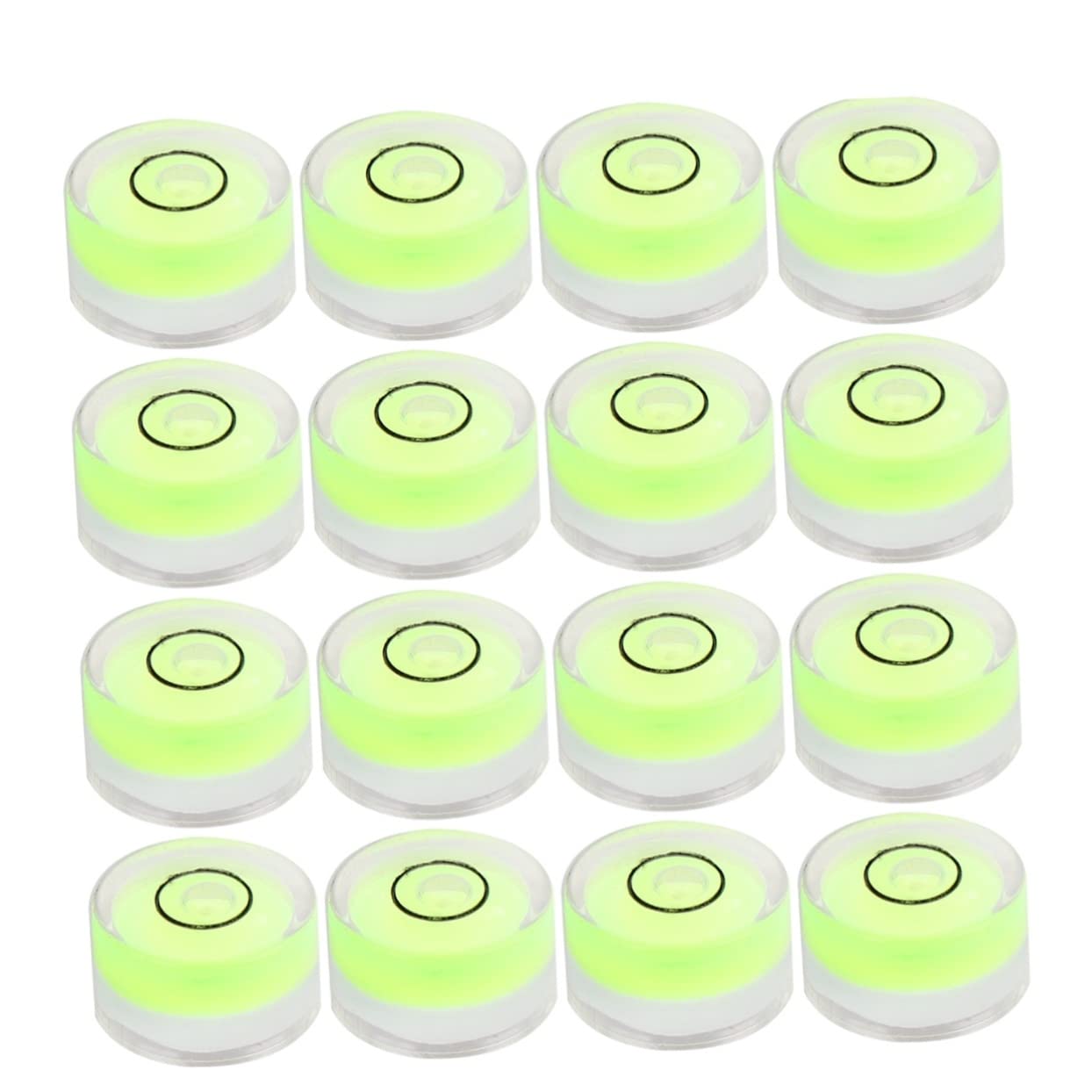 Uonlytech Lot de 2 Niveaux à Bulle Circulaires Universels en Plastique Diamètre 15 X 8 Mm Vert pour Précision 16 Pièces