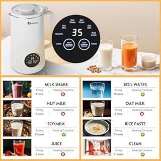 8-IN-1 IAGREEA Nut Milk Maker Machine, 35 oz Soy Milk Maker, Oat, Soy, Plant Based and Dairy Free Beverages, 2H Keep Warm Countertop Blender, 10 Blades, 12H Delay Start, BPA-Free, Self-Cleaning