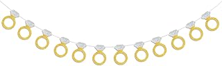 Diamond Ring Banner Engagement Banner Bachelorette Party Banner Decoration Glittery Gold and Silver Diamond Ring Garland for Bachelorette Party, Engagement, Bride to Be, Bridal Shower, Wedding Decorations