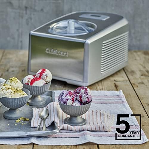 Cuisinart Ice Cream and Gelato Maker | Makes Ice Cream, Gelato, Sorbet, Frozen Yoghurt in 40 Minutes | No Need to Pre-Freeze Bowl | Stainless Steel | ICE100BCU