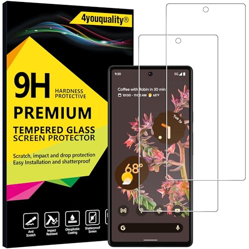 4youquality Screen Protector for Google Pixel 6 (6.4-Inch) 9H Tempered Glass Film 2-Pack [LifetimeSupport][Impact-Resistant][Anti-Scratch]