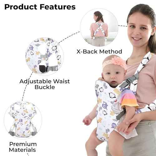 Image of Bembika Baby Carrier Newborn to Toddler with Multiple Positions Infant Carrier Soft Baby Holder Kangaroo Bag Sling Carrier All Seasons - Penguin