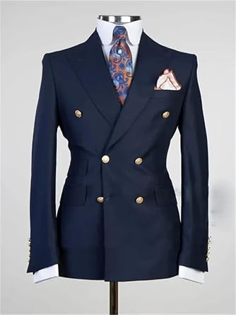 Men's Custom Made Double Breasted Regular Length Full Sleeve Slim Fit Luxury Blazer for Business Casual Suit Jacket