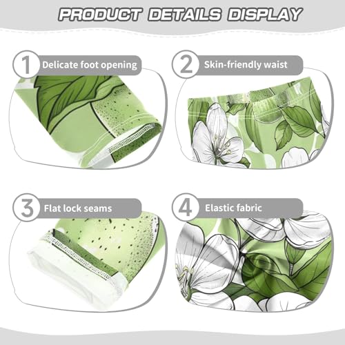 Toddler Girls Leggings Printed Yoga Pants Leggings White Apple Flowers for Kids3