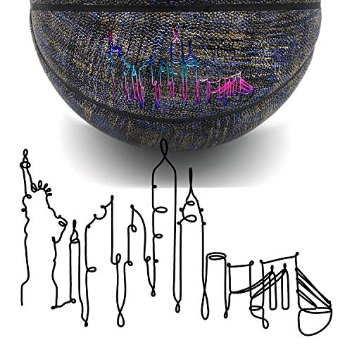 Reboilphase Leather Basketball (Size 3~7)- Kids Basketball, Small Basketball, Youth Basketballs, Basketball Gift - Size 7 Blue&Golden #TOP3