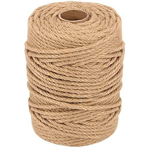 MUKCHAP 1/4 Inch x 328 Feet Craft Jute Rope, 6mm x 100m Hemp Rope for Gardening, Bundling