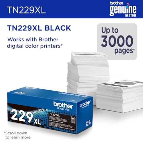 Image of Brother Genuine TN229XLBK Black High Yield Printer Toner Cartridge - Print up to 3,000 Pages(1),(Pack of 4)