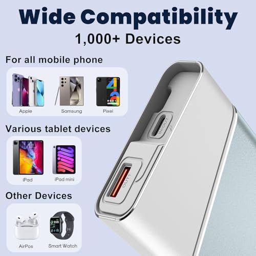 Image of Aaoyun Portable Charger Power Bank, 20000mAh 22.5W PD Fast Charging Powerbank with Built-in USB C Cable, External Phone Battery Pack for iPhone 17 /16 /15 Samsung S24 Android etc