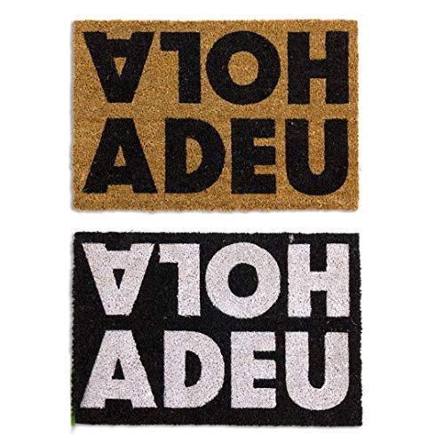 Dream Hogar Felpudo Fibra Coco Antideslizante Hola/adeu 40x70cm 2 Colores Natural/Negro (Surtido a Elegir 1, indíque preferencia Tras Pedido, si no se enviará Cualquier Modelo dependiendo Stock)