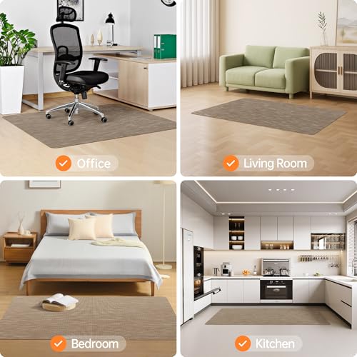 Homek Office Chair Mat for Hardwood & Tile Floor, 36\"x48\" Computer Chair Mat, Non-Curve Anti Slip Hard Floor Protector for Rolling Chair, PVC Mat Desk Rug for Home Office