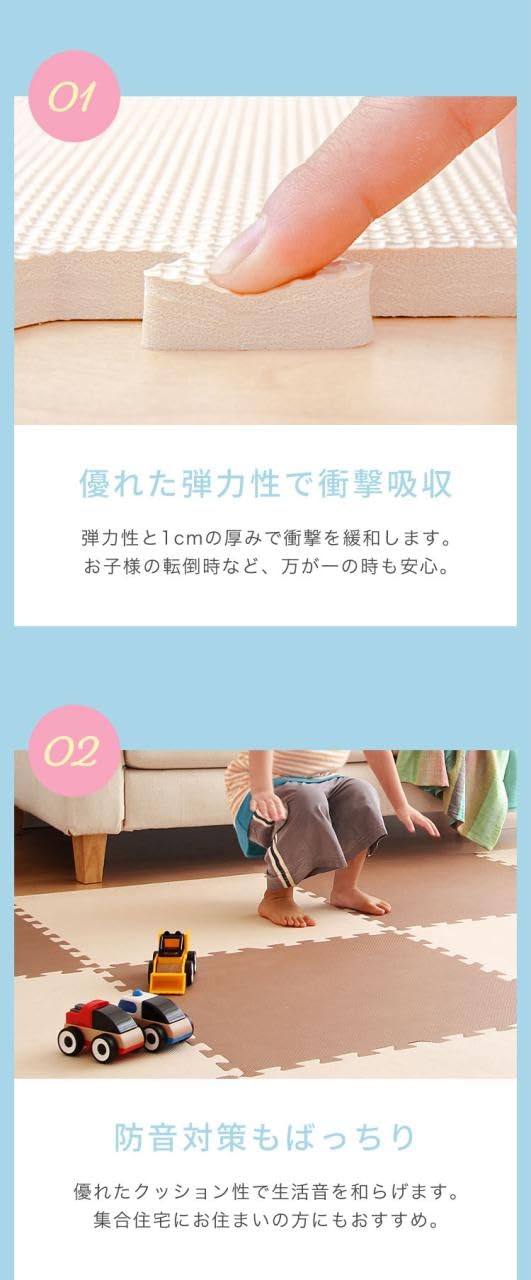 Amazon.co.jp: リコメン堂 ジョイントマット 大判 60cm 厚み10mm 32枚