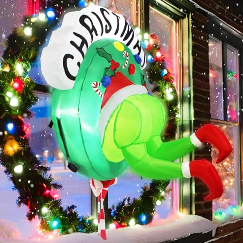 Aufblasbarer Weihnachtskranz mit LED-Beleuchtung – 90 cm
