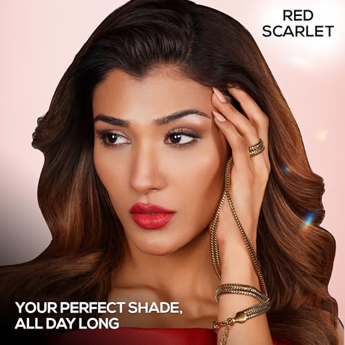 Image of RENEE Everstay Matte Lipstick - Red Scarlet, Long Stay, Hydrating & Non-Drying, Smudge & Transfer Proof, Lightweight, Intense Pigment, Full Coverage, Vitamin E Infused, for All Occasions, 4.2g