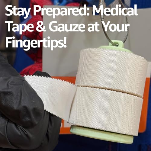 Image of Rollie Holdie - Medical Tape & Gauze Roll Holder with Keyring Attachment - Compact and Portable (Baby Blue, 2 Inch Holder)