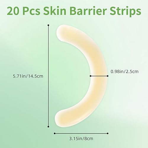 Miniatura 2 de 20 tiras de barrera para estoma, tiras extensoras de piel hidrocoloides de grado médico para bolsas de colostomía, cinta adhesiva para la piel para