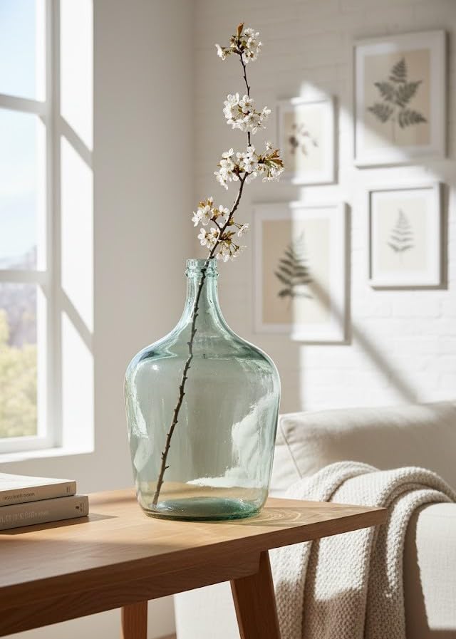 Garrafa Damajuana Lisa 4L Transparente – Vidrio Reciclado – Botella Grande y Resistente – Ideal para Decoración o Almacenamiento de Líquidos